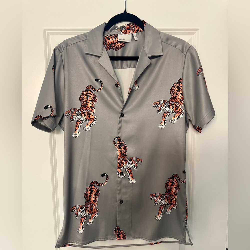 ASOS Satin Shirt w/ Tigers